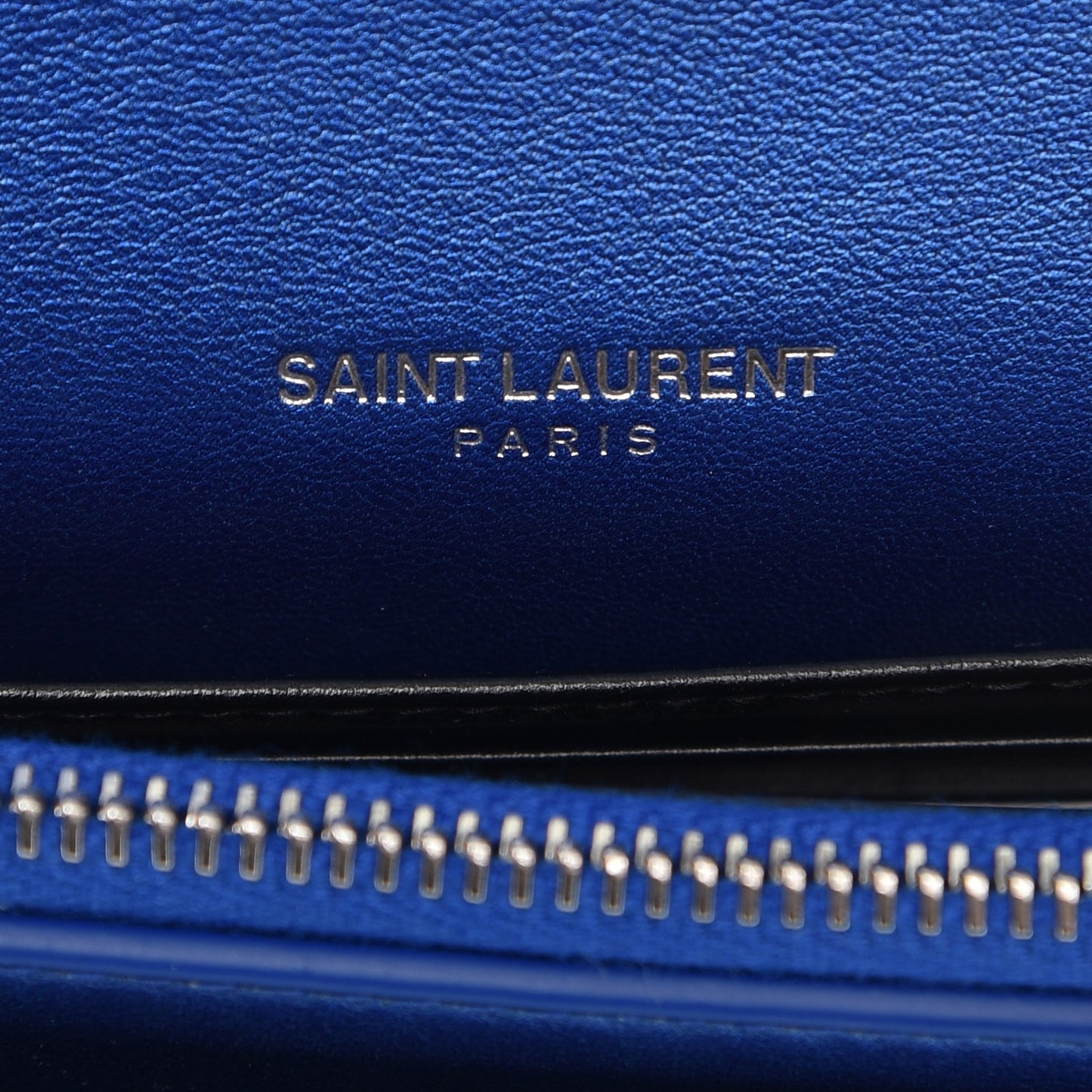 Metallic Calfskin Monogram Sunset Chain Wallet Blue Royal