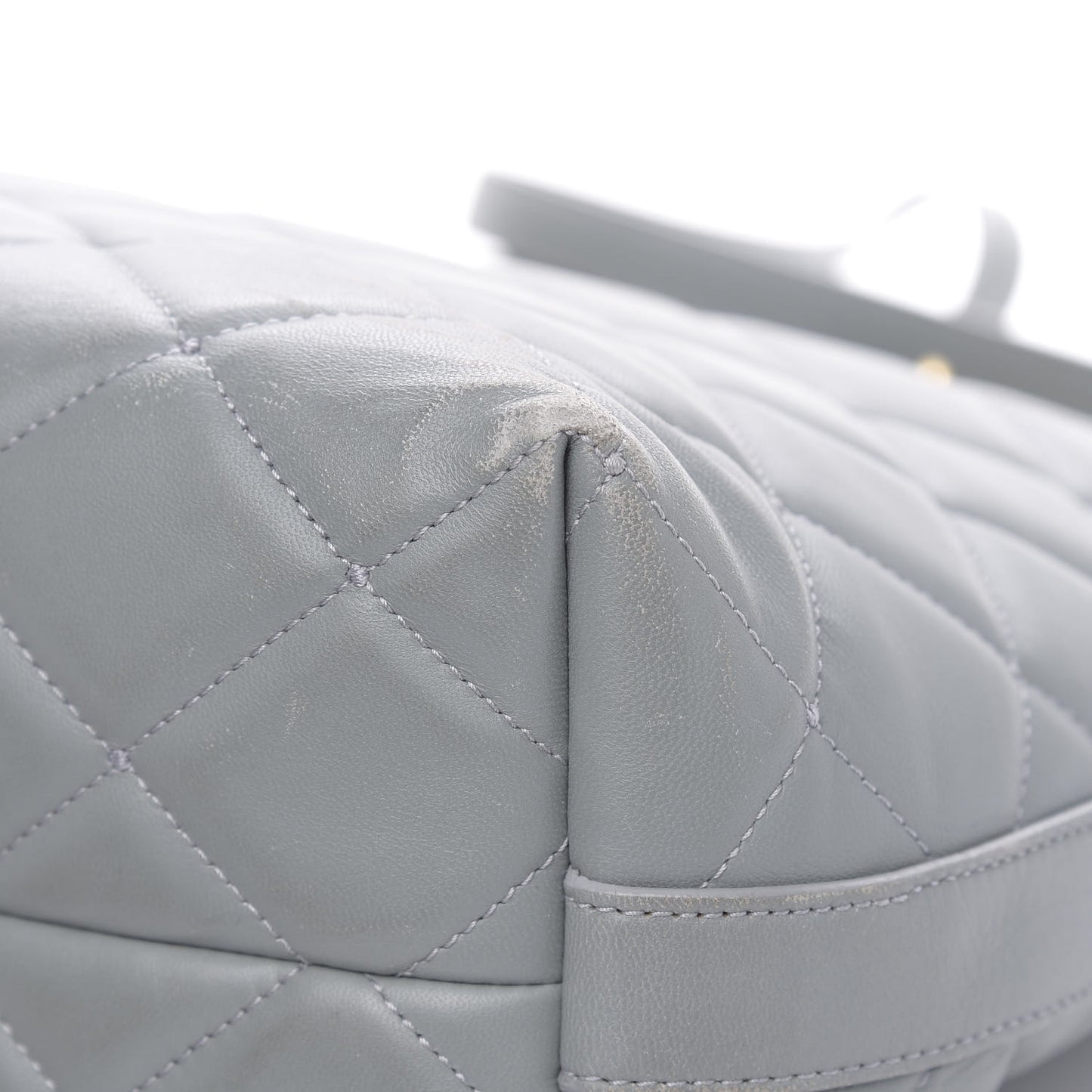 Lambskin Quilted Tote Grey