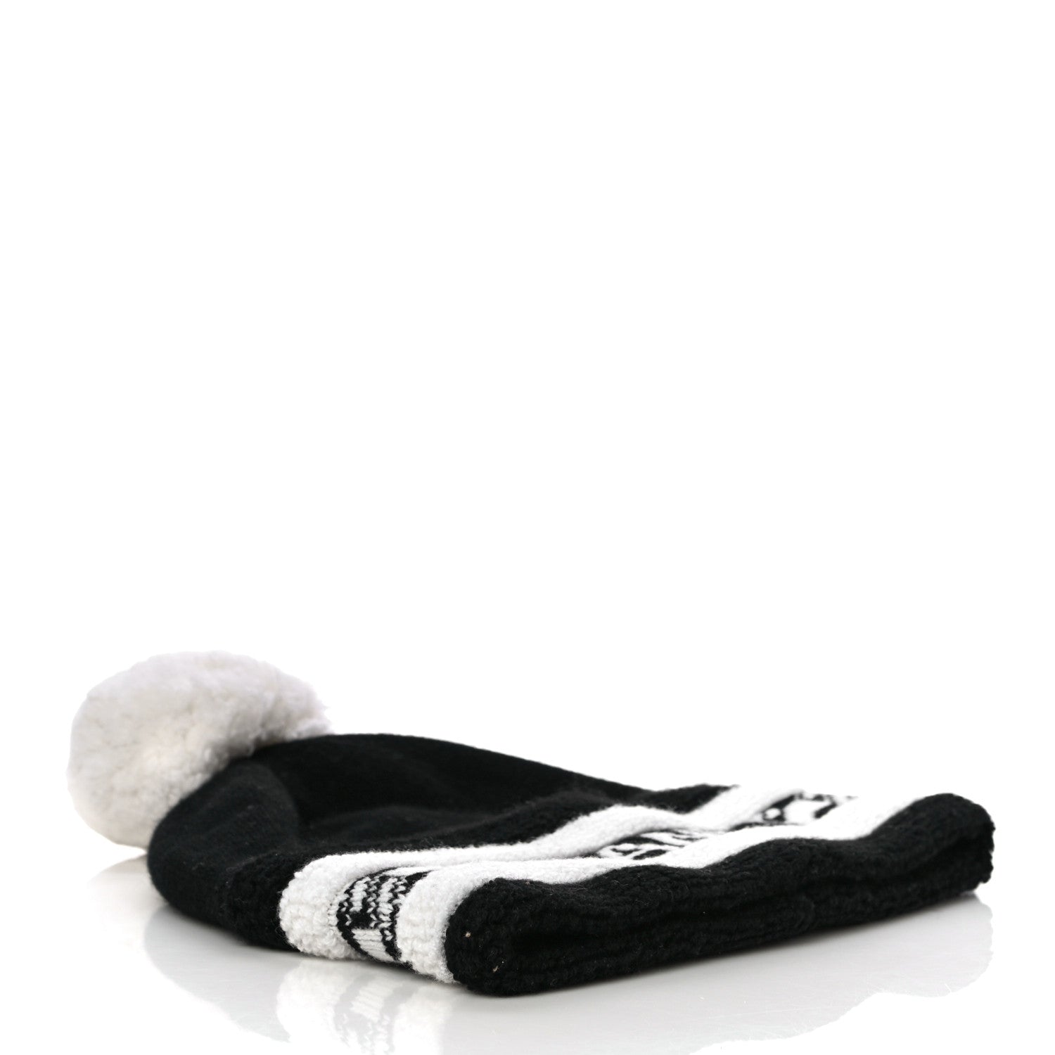 Chanel Cashmere CC Beanie Hat Ecru Black 8 of 10