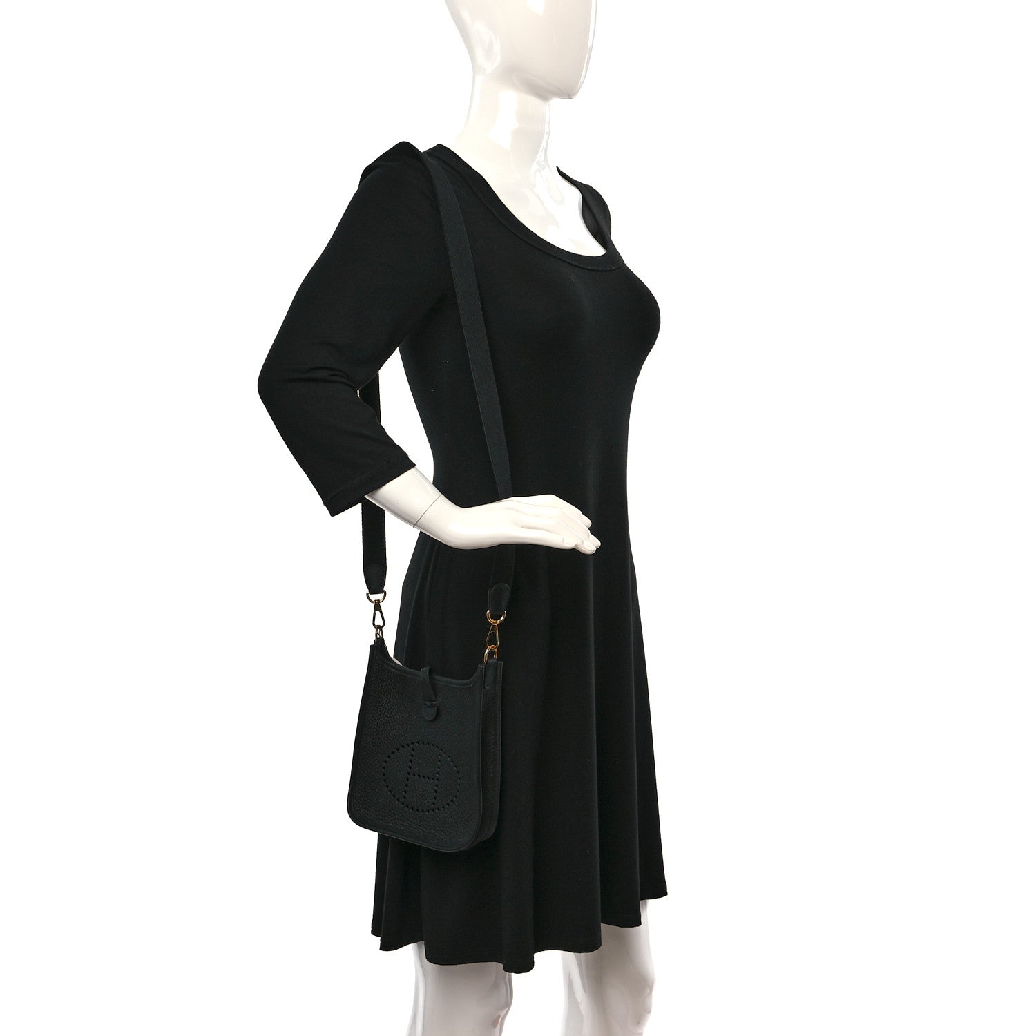 Hermes Taurillon Clemence Evelyne TPM Black 2 of 9