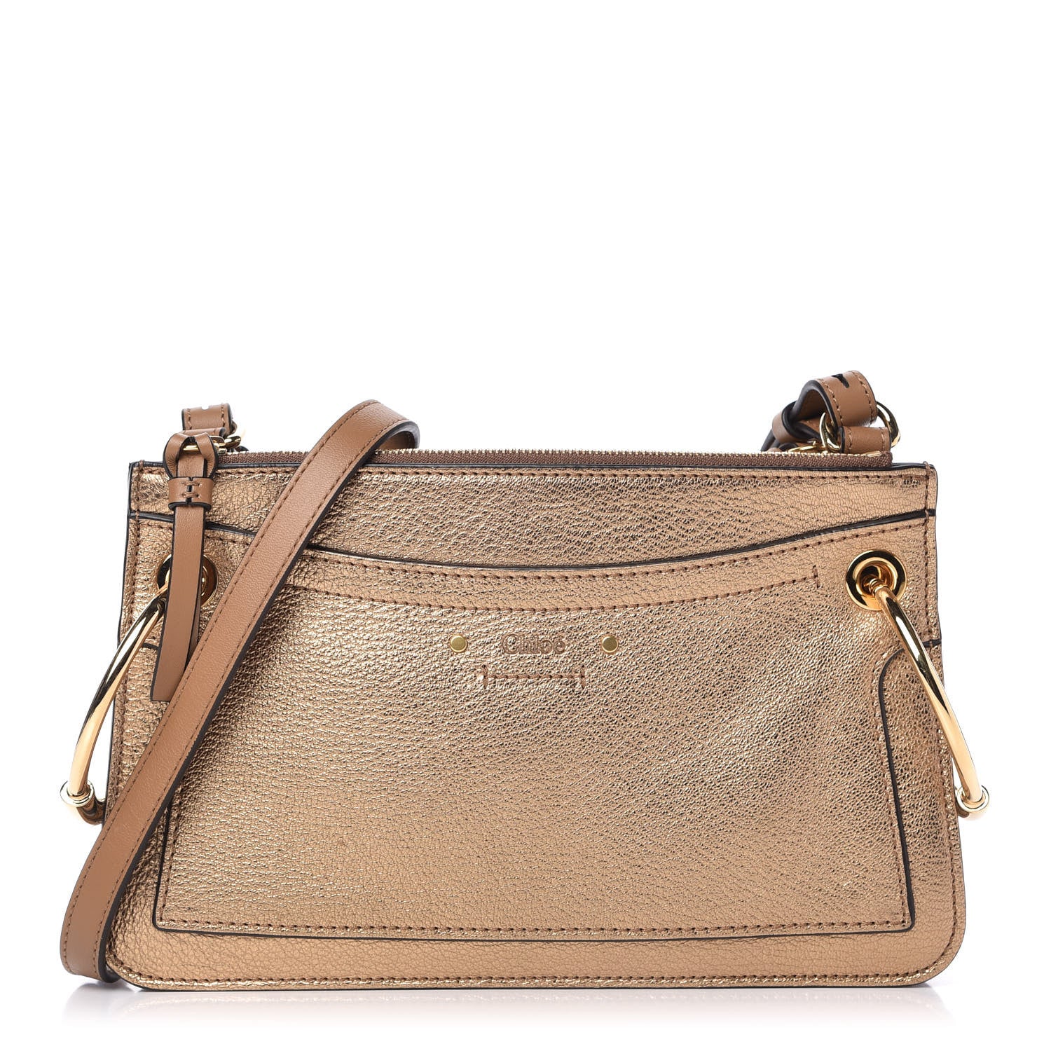 Chloe Metallic Calfskin Small Roy Bag Gold 1 of 10