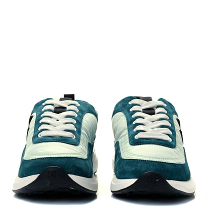 Chanel Nylon Suede Calfskin CC Sneakers 38 Green Light Green 3 of 9