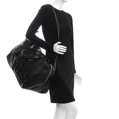 Saint Laurent Calfskin Vavin Logo Strap Duffle Bag Black 3 of 11