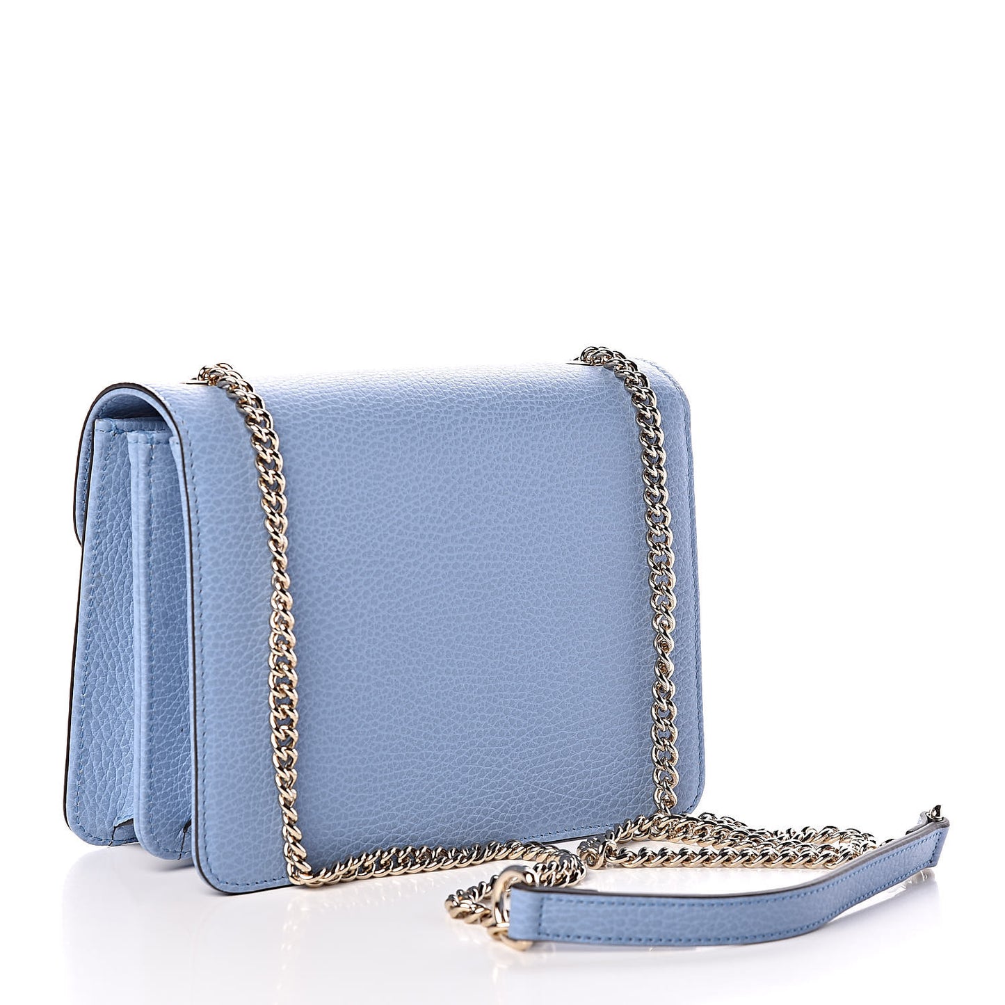 Dollar Calfskin Small Interlocking G Shoulder Bag Mineral Blue