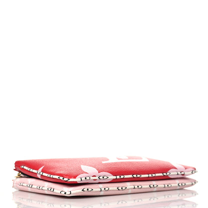 Louis Vuitton Monogram Giant Double Zip Pochette Rouge 4 of 9