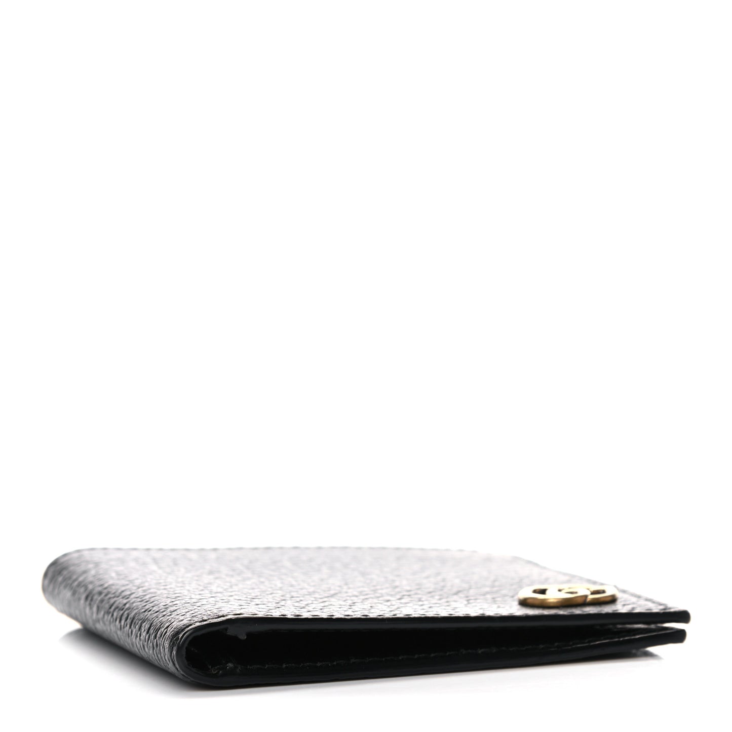 Calfskin Boar Effect GG Marmont Bi-Fold Wallet Black