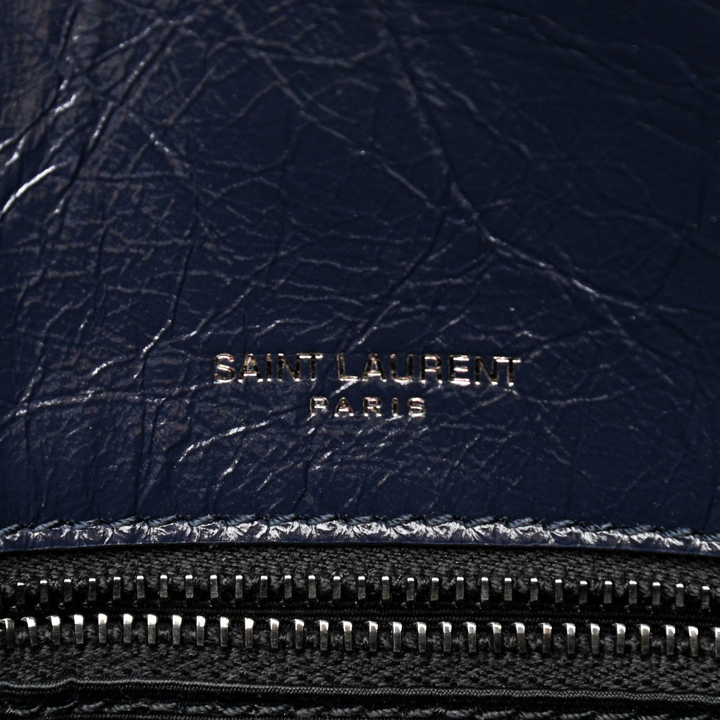Crinkled Calfskin Matelasse Monogram Medium Niki Chain Satchel Deep Marine