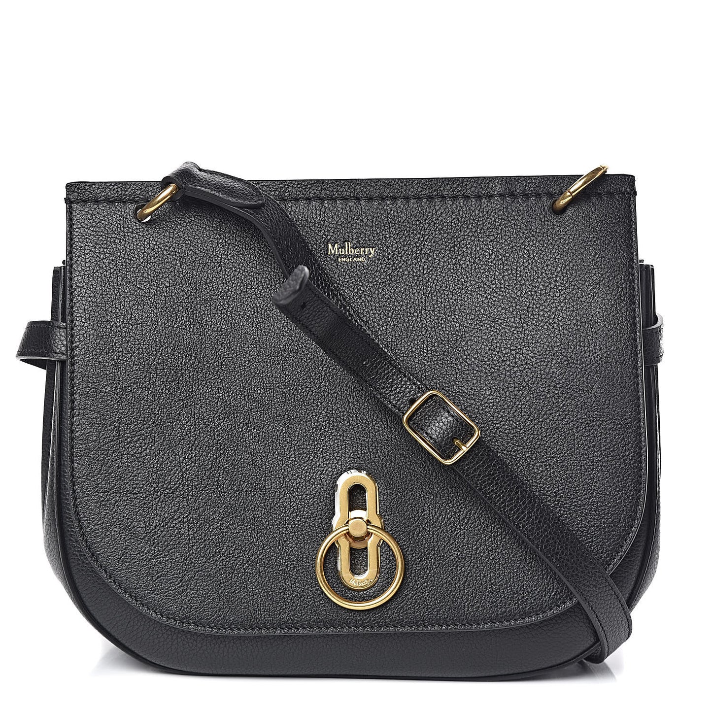 Small Classic Grain Calfskin Amberley Satchel Black