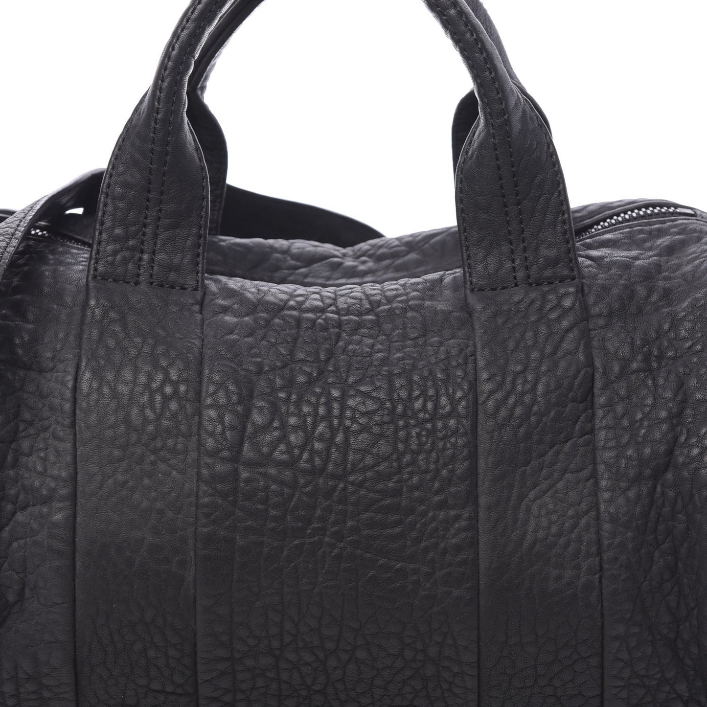 Pebbled Lambskin Rocco Matte Black Iridescent Hardware
