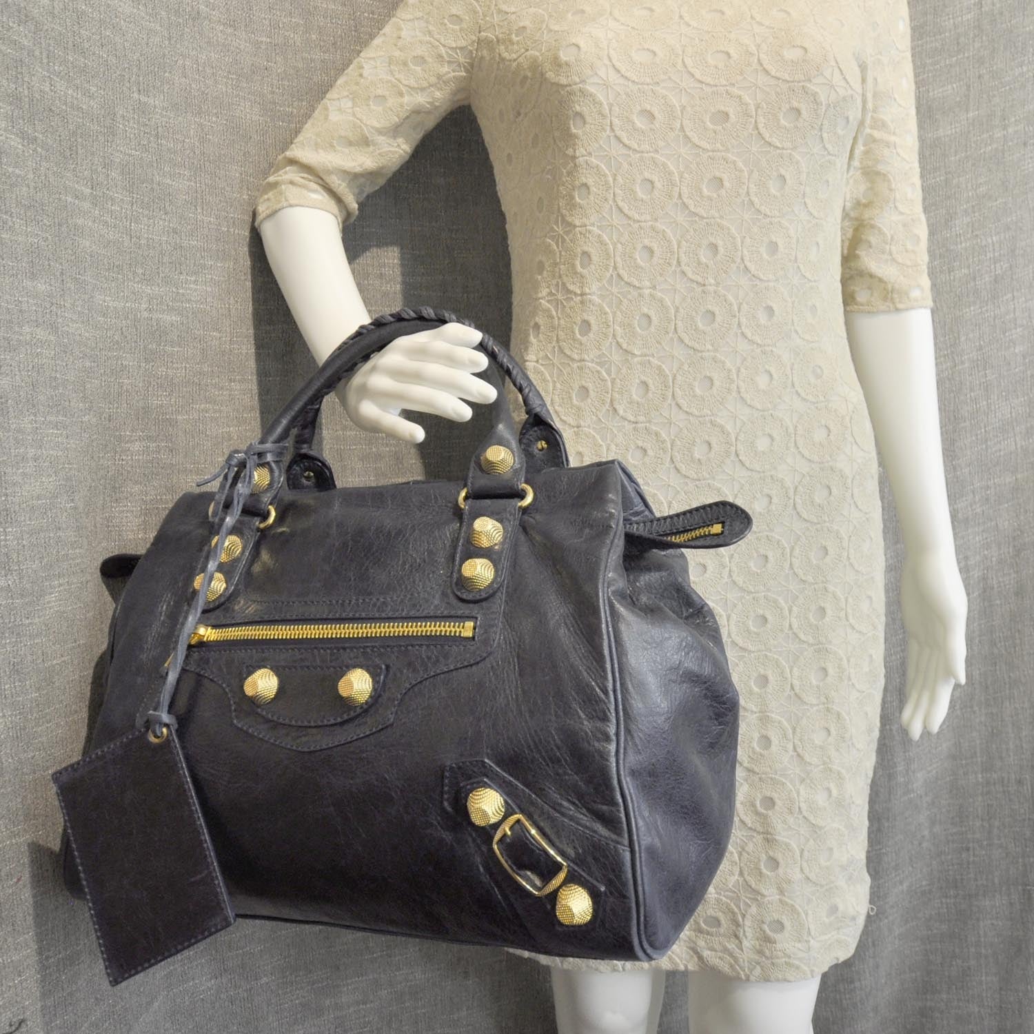 Balenciaga Agneau Giant Mid Day Bleu Marine GGH 3 of 12