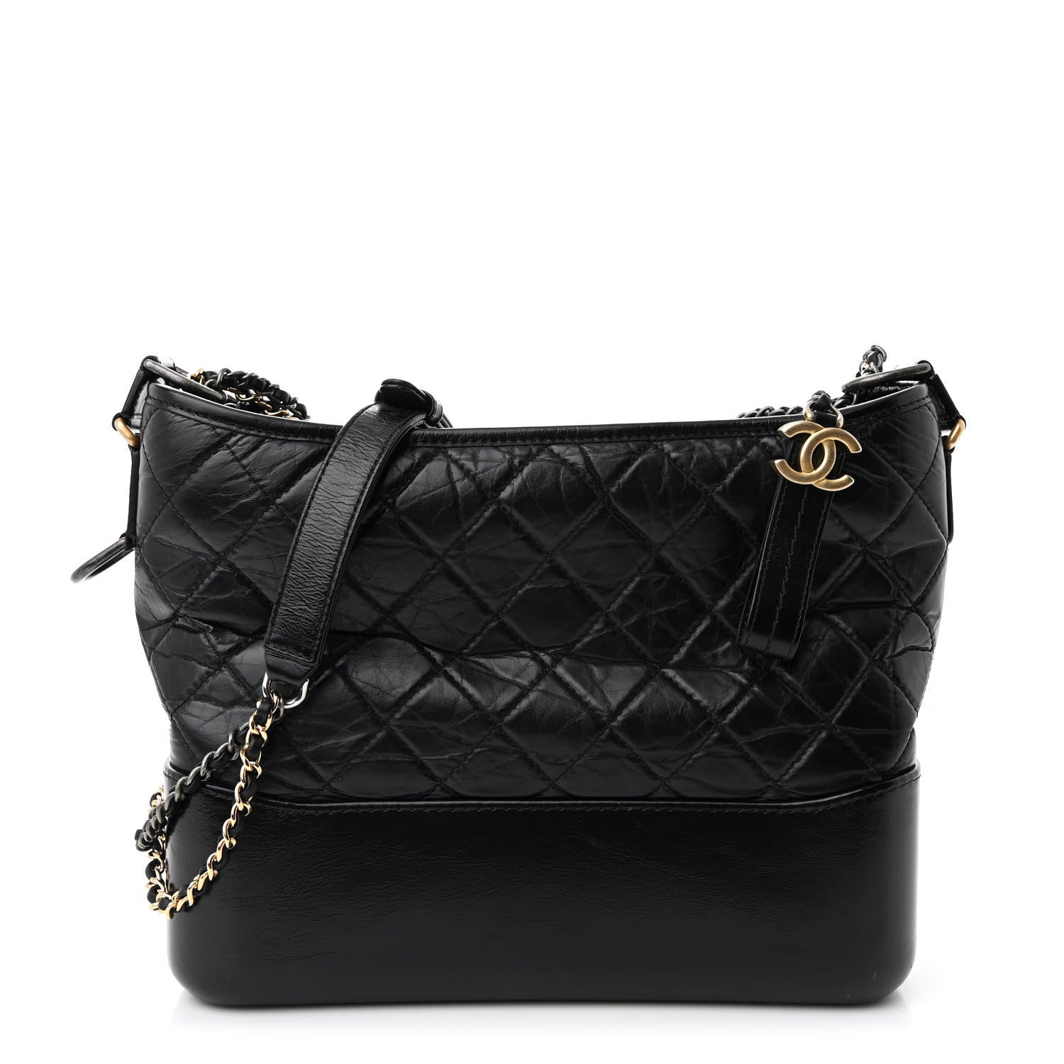 Chanel Aged Calfskin Quilted Medium Gabrielle Hobo Black 1 of 10