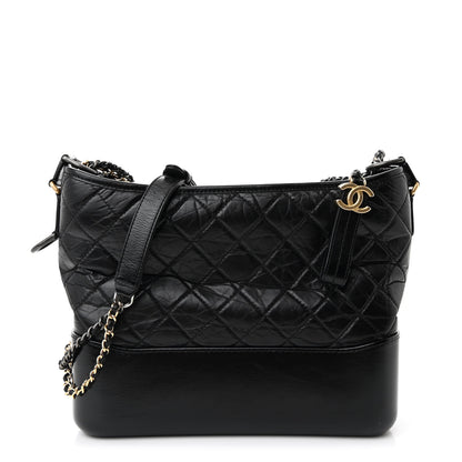 Chanel Aged Calfskin Quilted Medium Gabrielle Hobo Black 1 of 10