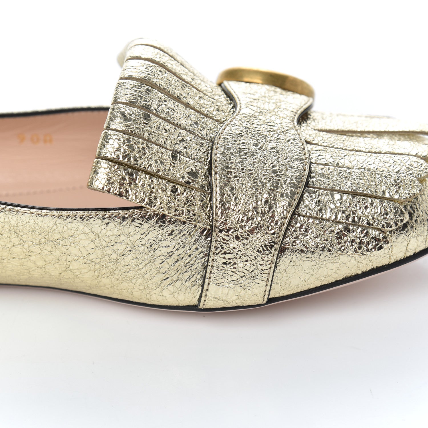 Gucci Galassia GG Marmont Fringe Flats 36.5 Platino 17 of 21