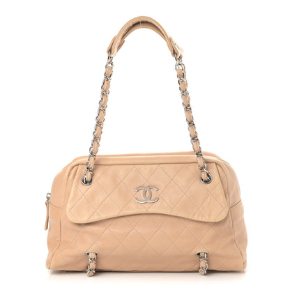 Chanel Lambskin Quilted Medium Chain Around Tote Beige 1 of 9