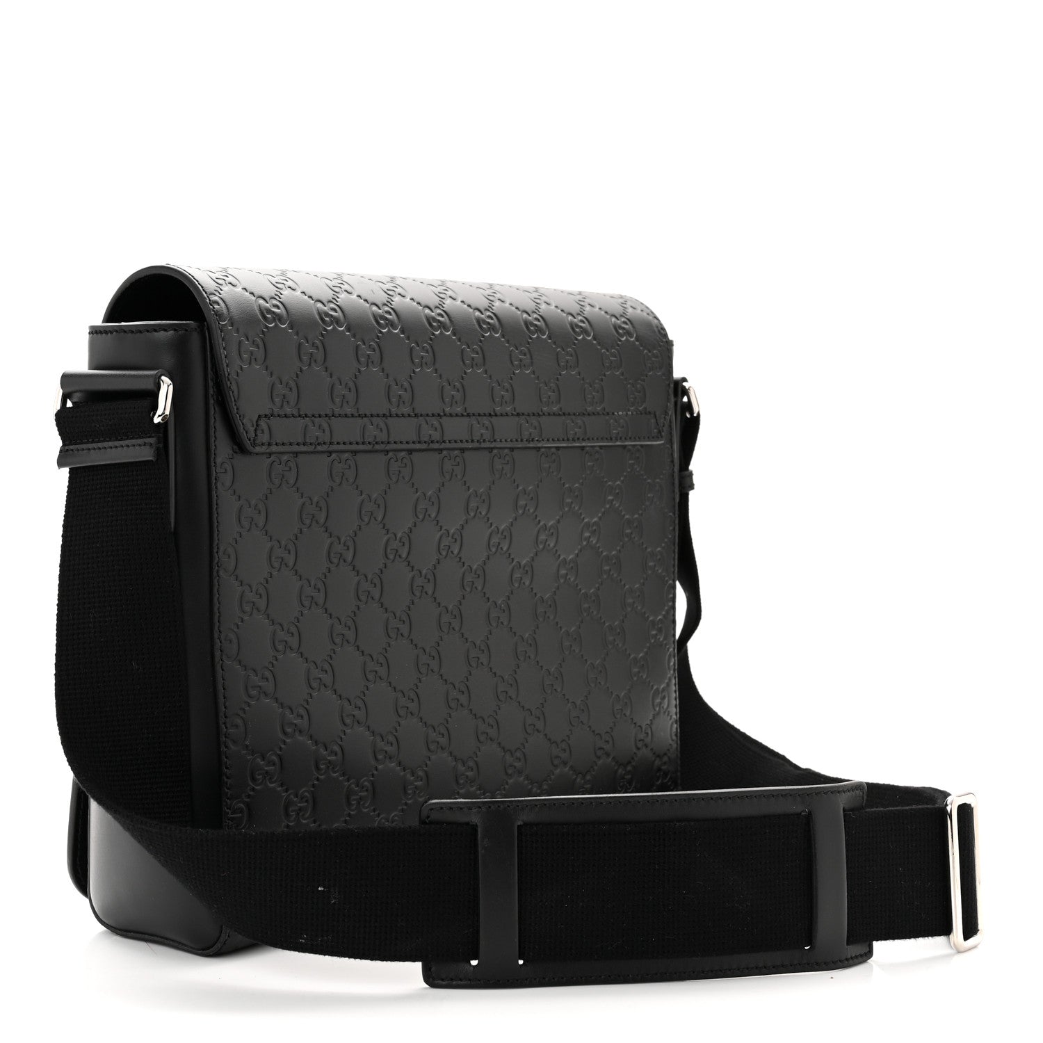Gucci Guccissima Flap Messenger Bag Black 2 of 9