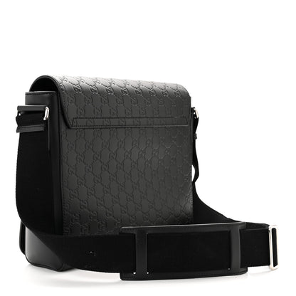 Gucci Guccissima Flap Messenger Bag Black 2 of 9