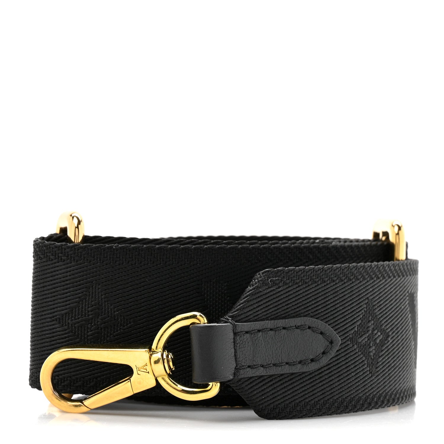Louis Vuitton Nylon Calfskin Bubblegram Wallet Strap Black 1 of 3