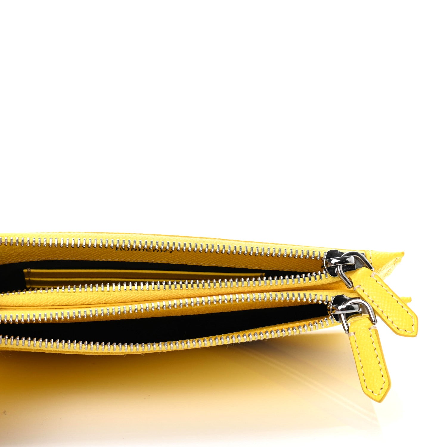 Burberry Calfskin Laurie Icon Stripe Zip Pouch Yellow 4 of 5