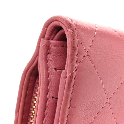 Chanel Calfskin Quilted Zip Around Bifold Wallet Pink 13 of 15