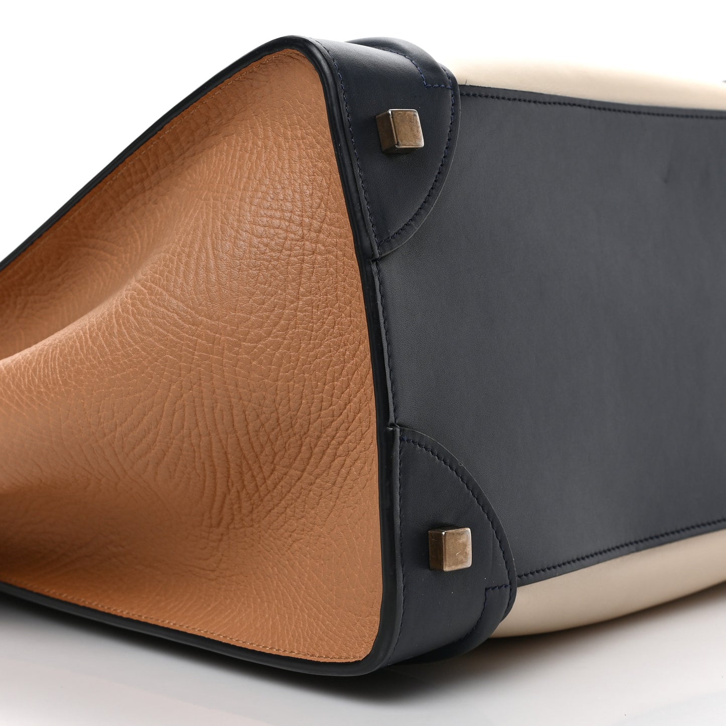 Elephant Calfskin Mini Tri-Color Luggage Brown