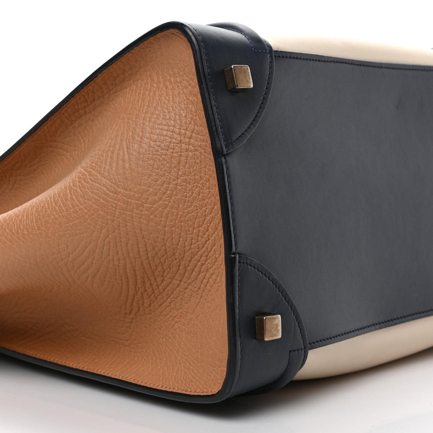 Celine Elephant Calfskin Mini Tri-Color Luggage Brown 8 of 10