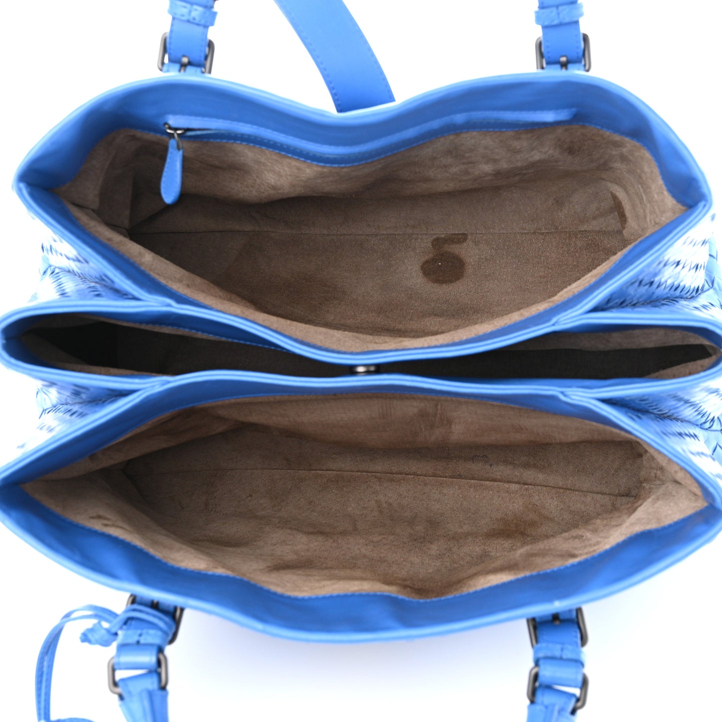 Light Calf Intrecciato Medium Roma Signal Blue
