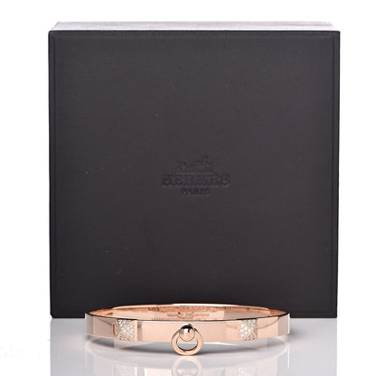 Hermes 18K Rose Gold Diamond PM Collier De Chien Bracelet SH 5 of 5