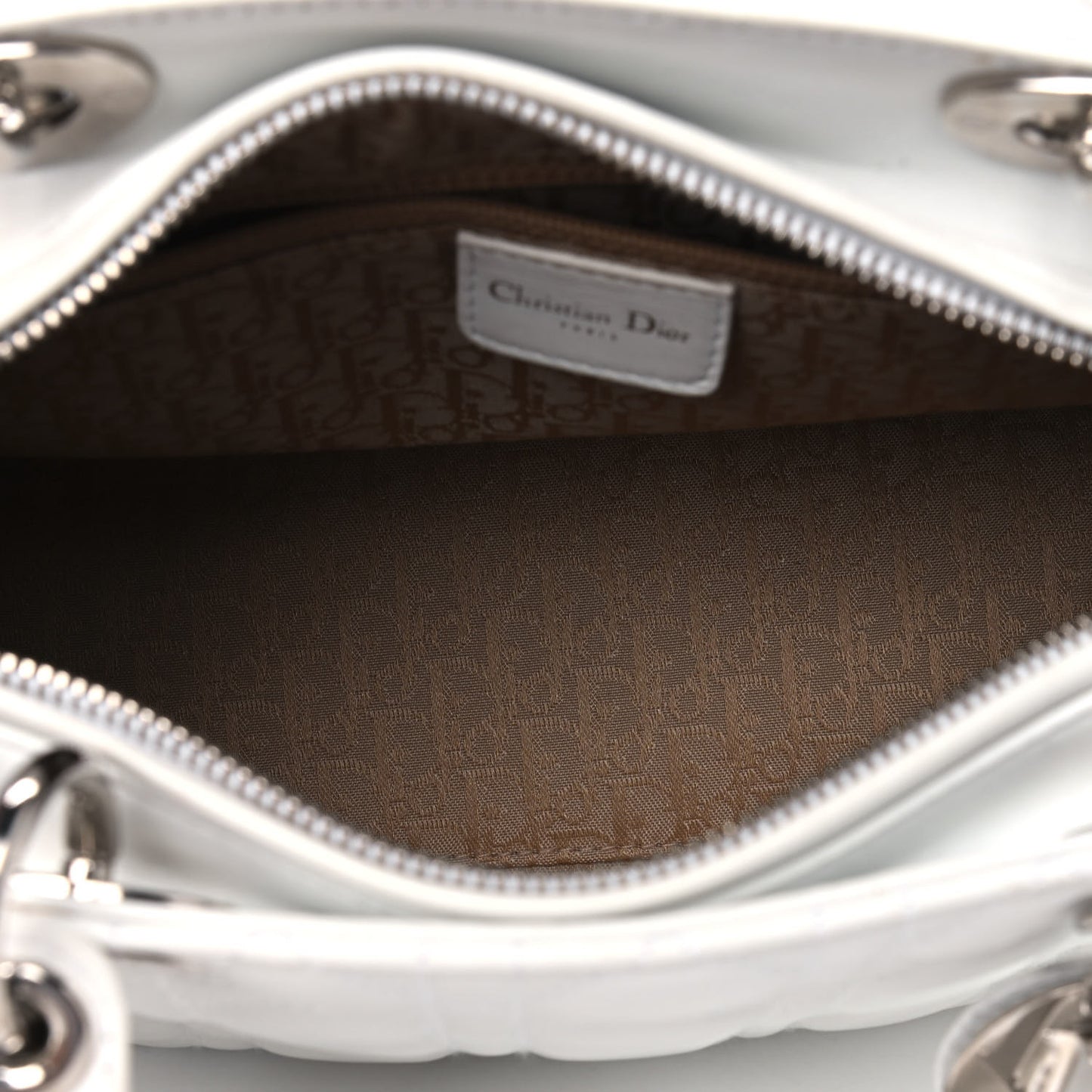 Lambskin Cannage Medium Lady Dior White