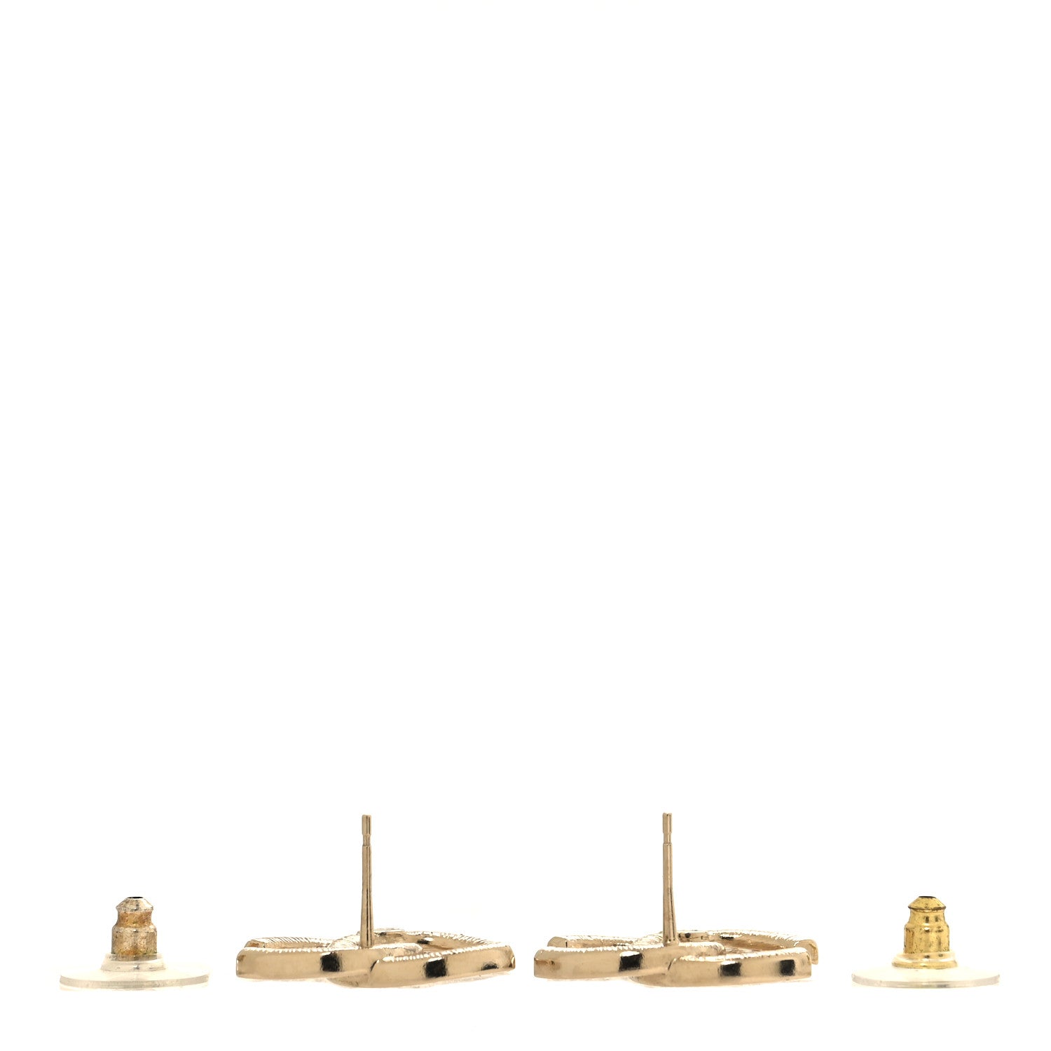 Chanel Crystal CC Earrings Light Gold 3 of 5