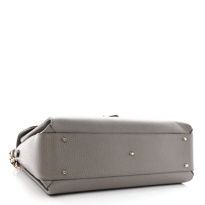 Gucci Dollar Calfskin Medium Interlocking G Top Handle Shoulder Bag Loess 4 of 13