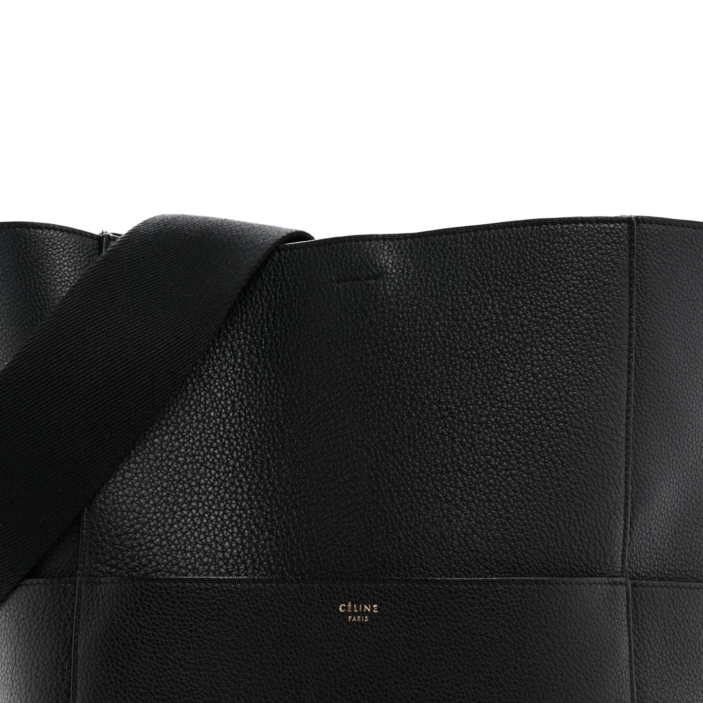 Soft Grained Calfskin Sangle Bucket Bag Black