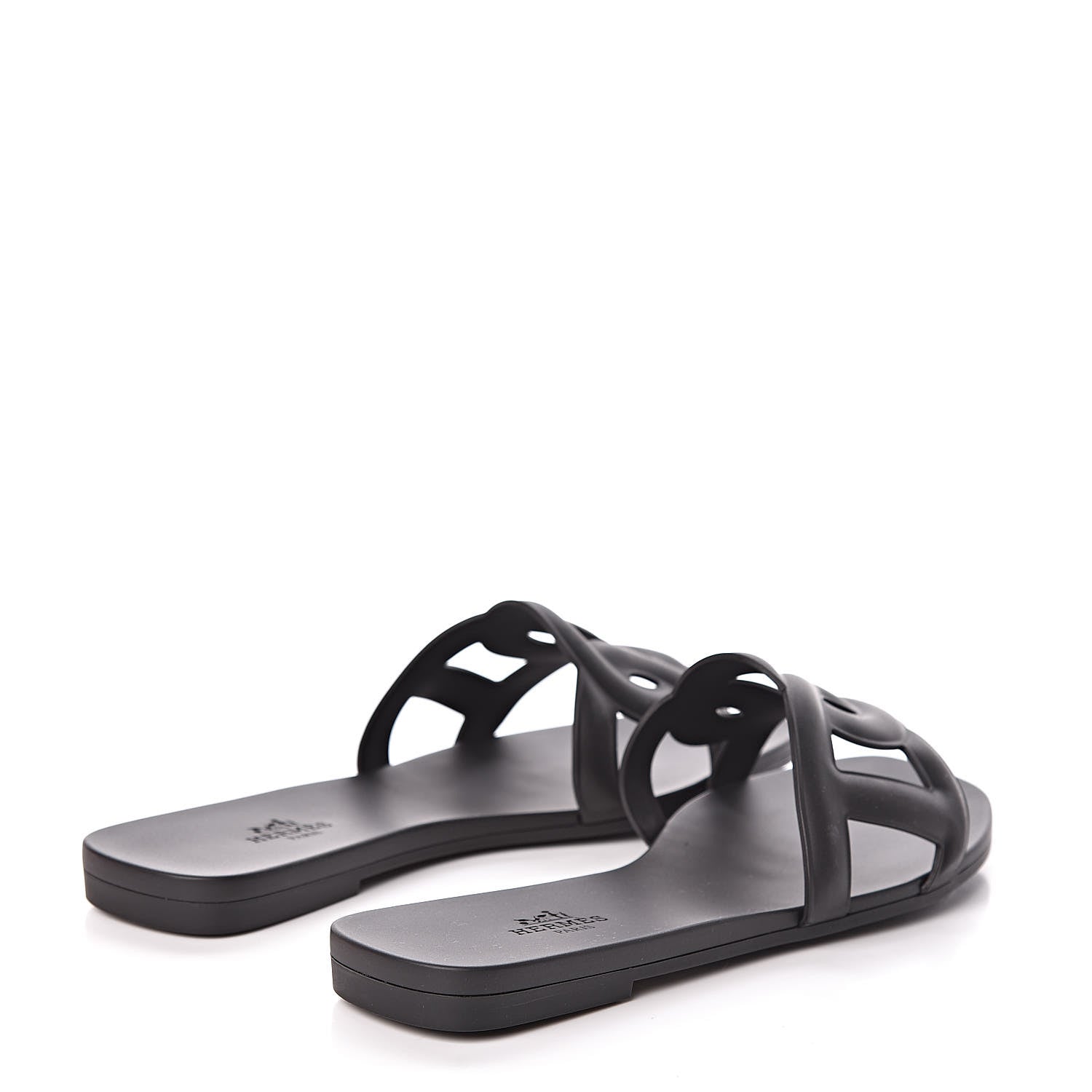 Hermes Rubber Aloha Sandals 36 Black 4 of 8