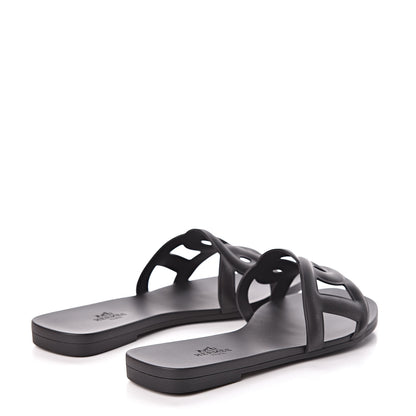 Hermes Rubber Aloha Sandals 36 Black 4 of 8