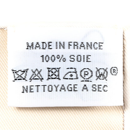 Hermes Silk Les Nouveaux Amoureux de Paris Scarf 90 Beige Black White 4 of 5