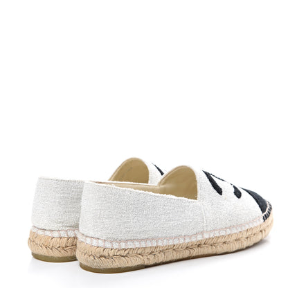 Chanel Terry Cloth CC Espadrilles 40 Silver Black 4 of 10