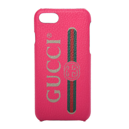 Gucci Calfskin Gucci Print iPhone 7/8 Case Pink 1 of 5