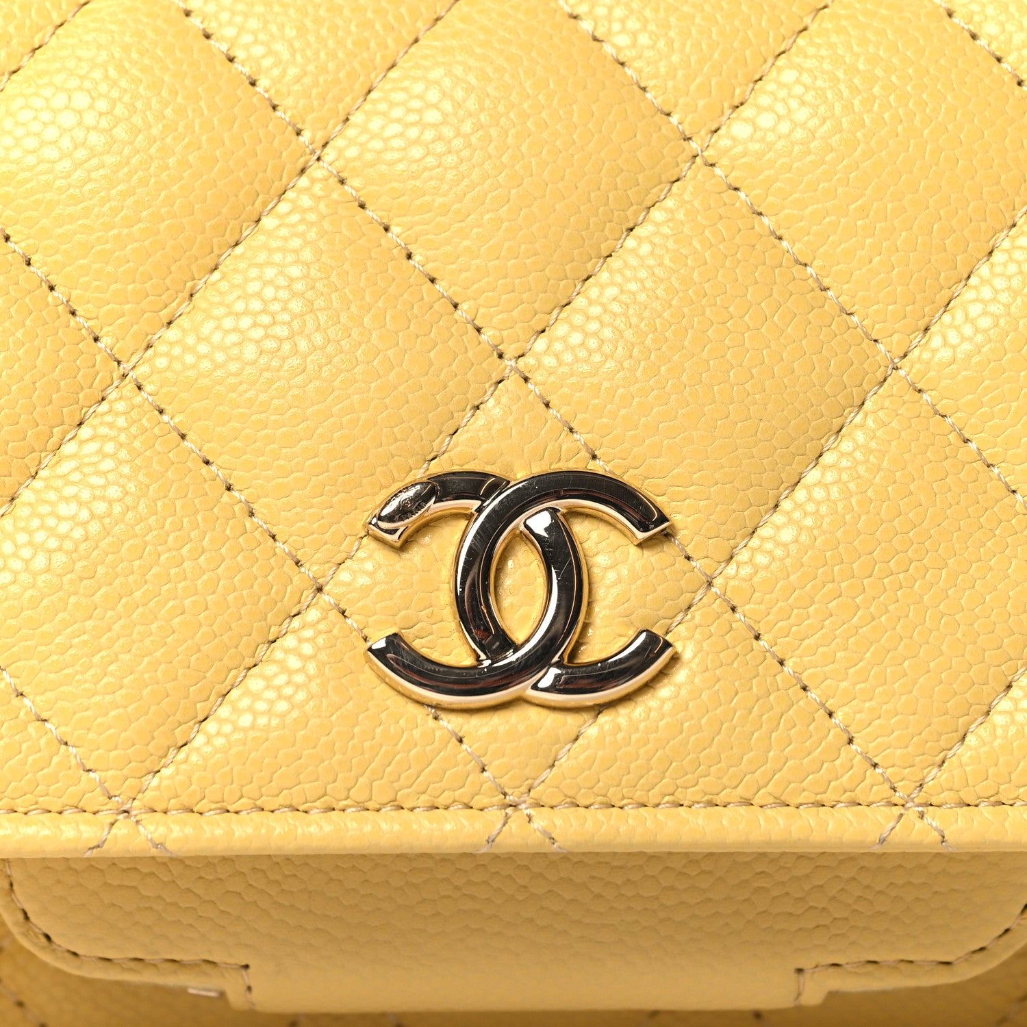 Chanel Caviar Quilted Business Affinity Clutch With Chain Flap Yellow 9 of 12
