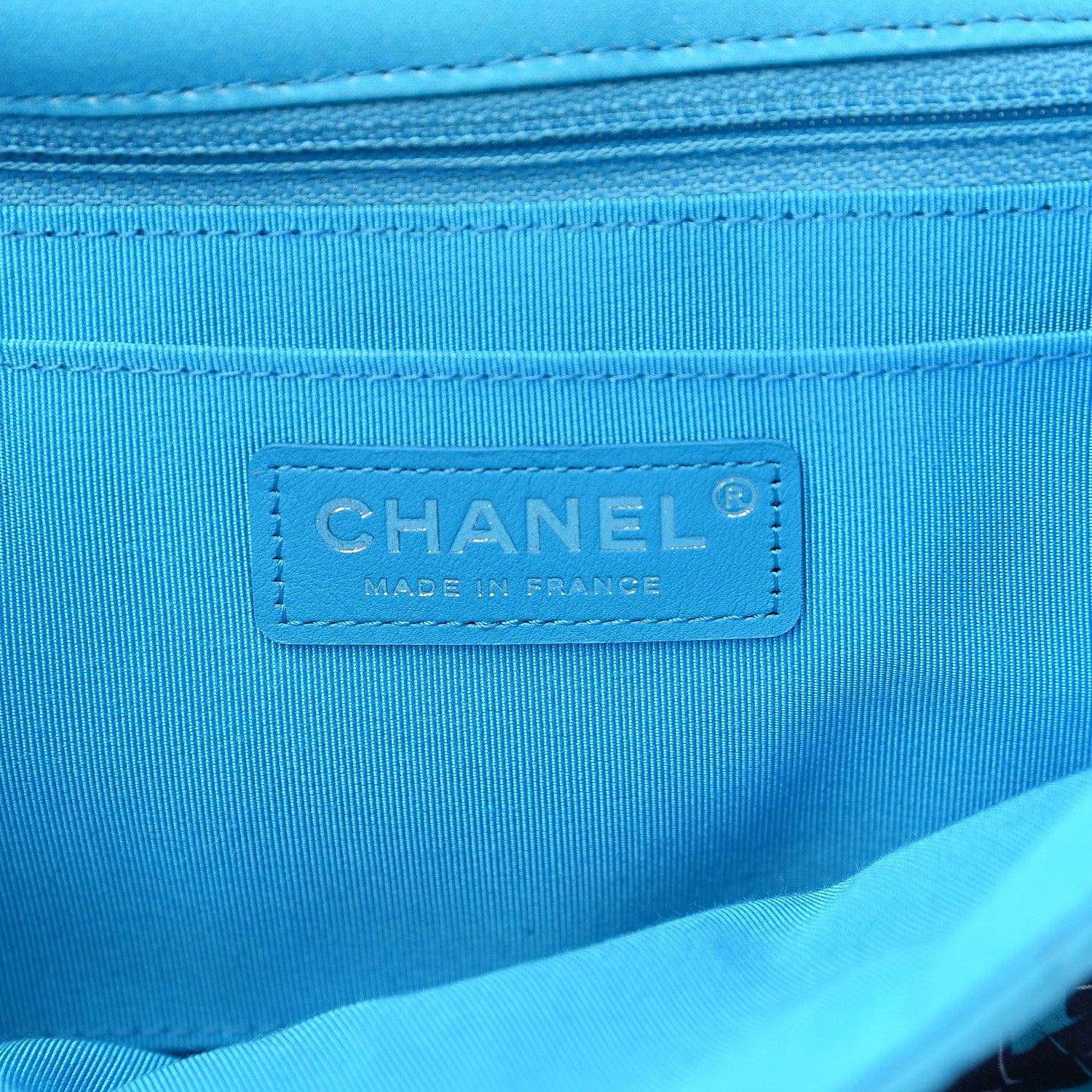 Chanel Silk Chain Printed Medium Single Flap Blue 5 of 8