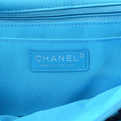 Chanel Silk Chain Printed Medium Single Flap Blue 5 of 8