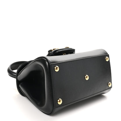 Gucci Glazed Textured Calfskin Mini Horsebit 1955 Top Handle Flap Bag Black 4 of 10