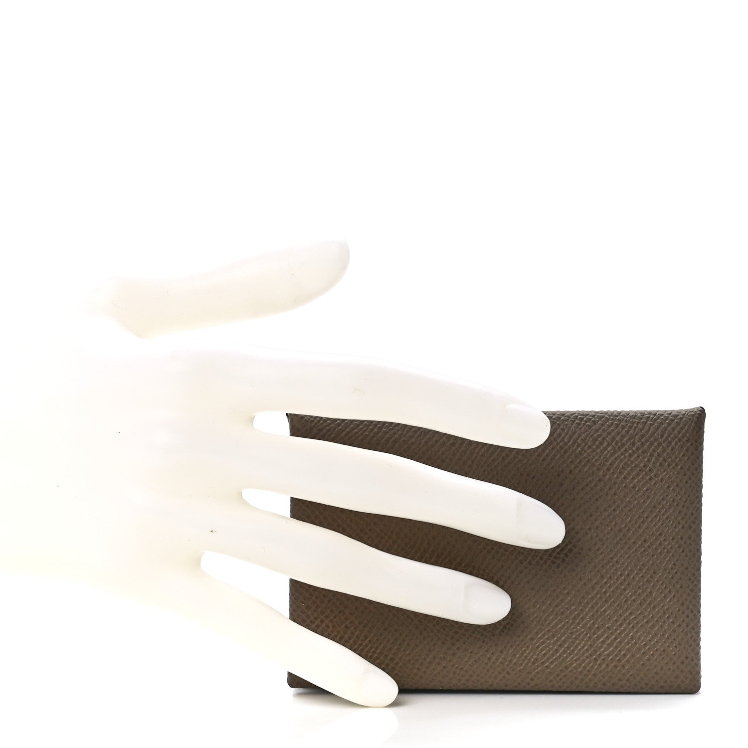 Hermes Epsom Calvi Card Case Etoupe 2 of 11