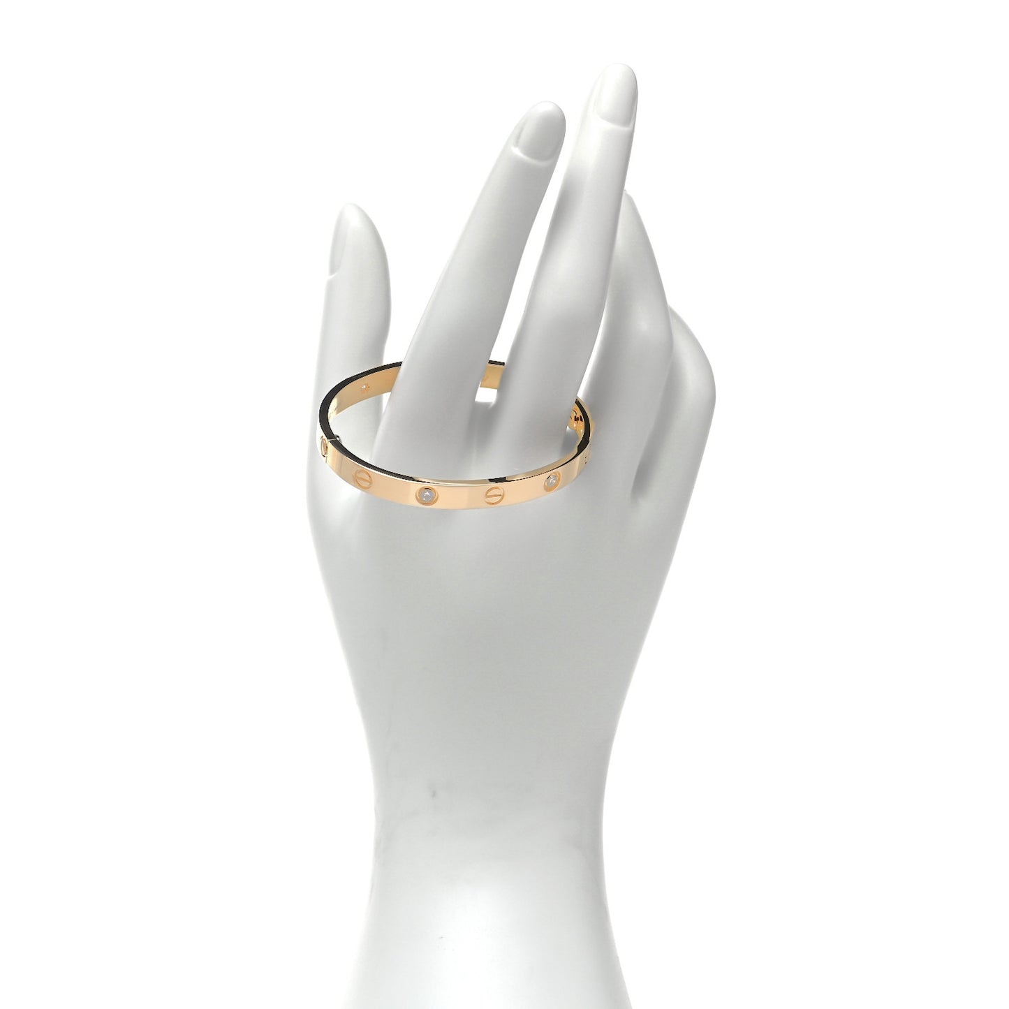 18K Yellow Gold 4 Diamond LOVE Bracelet 16