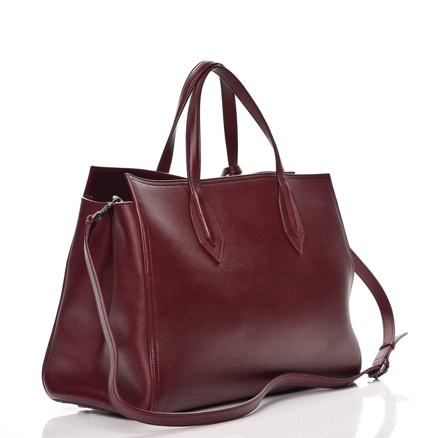 Saint Laurent Calfskin Medium Amber Tote Rouge Legion 4 of 10