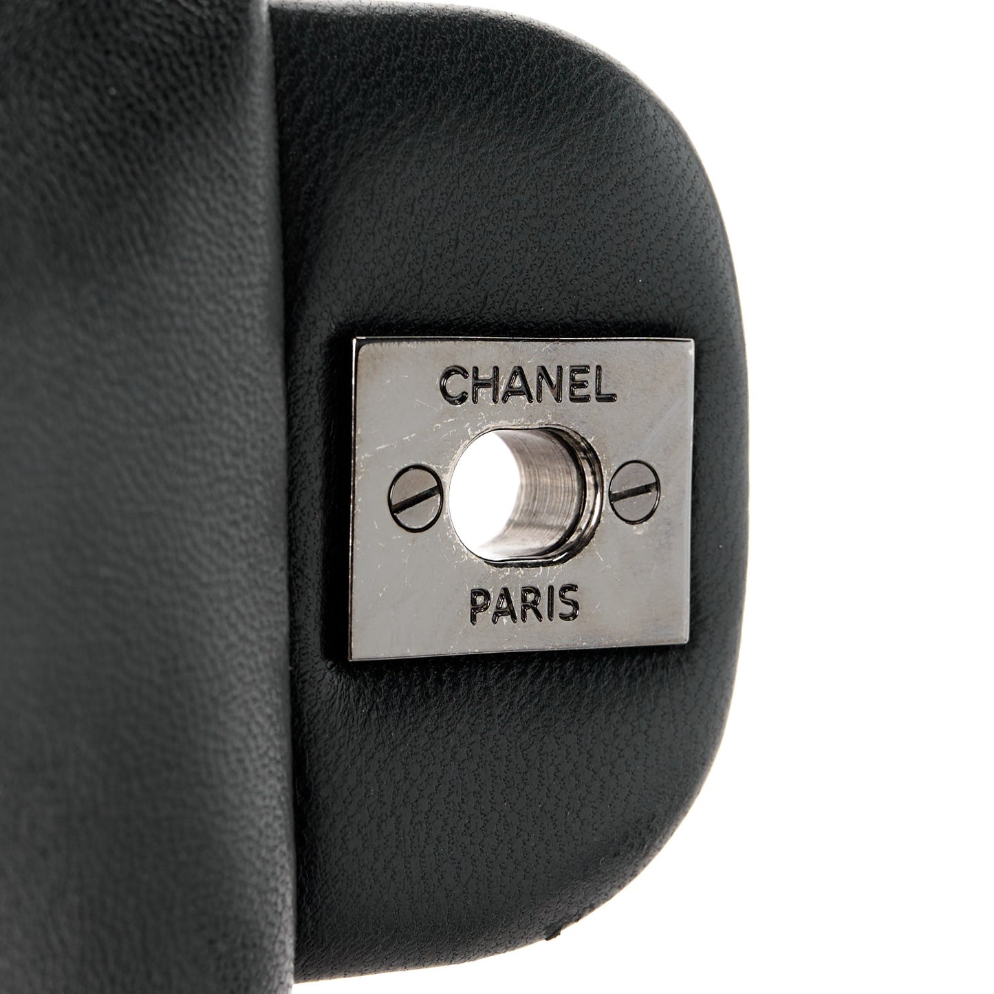 Lambskin Quilted Clutch with Chain Flap Black