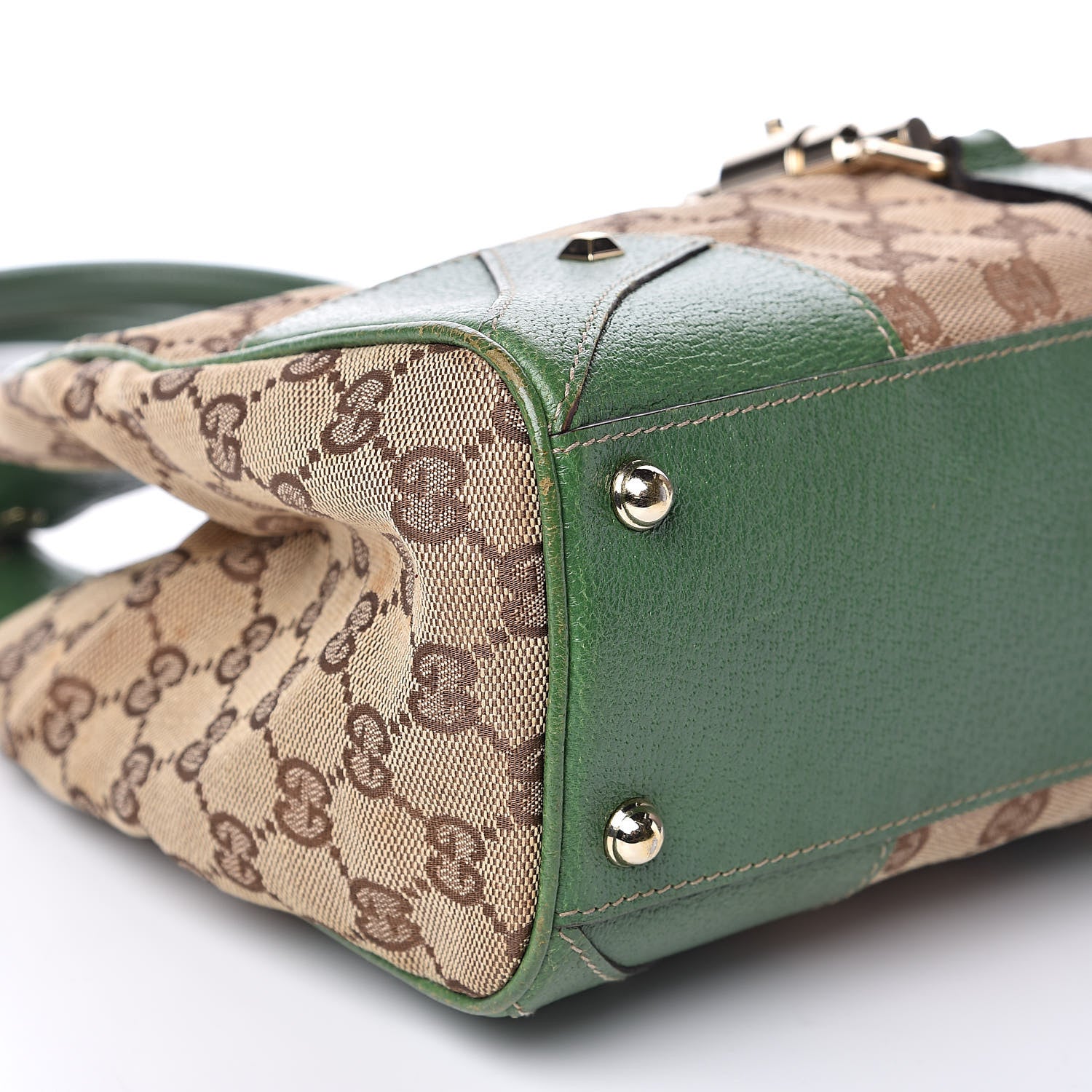 Gucci Monogram Calfskin Large Bardot Tote Green 8 of 12