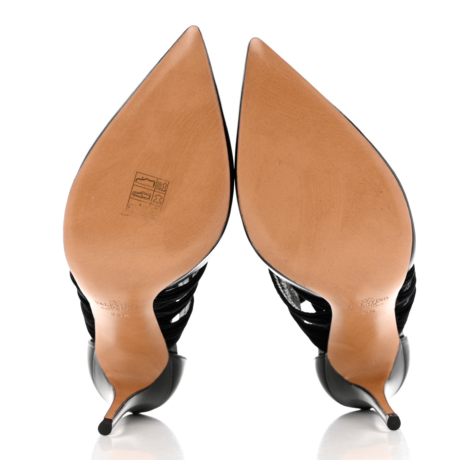 Valentino Garavani Suede Velvet Lace Up Pumps 39.5 Black 5 of 11