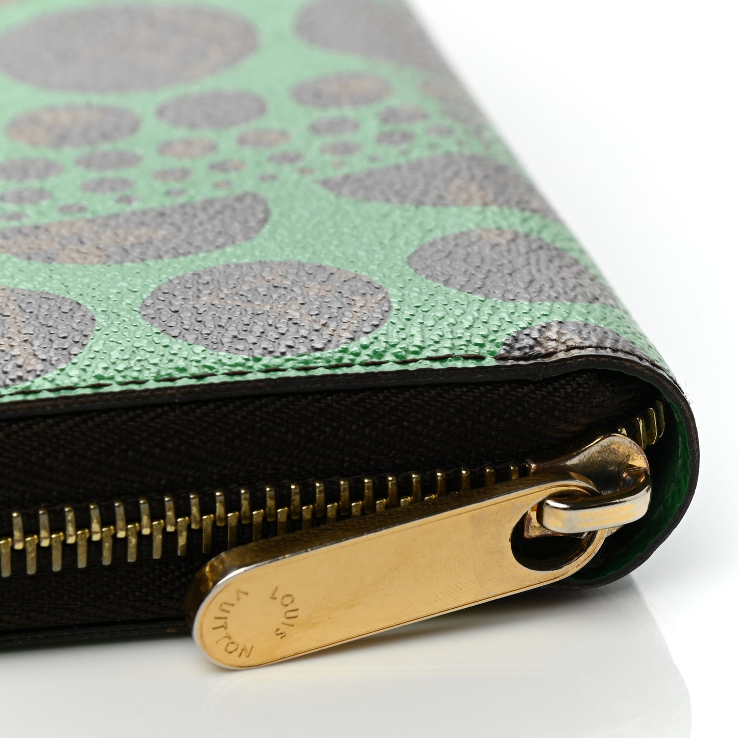 Monogram Kusama Pumpkin Dots Zippy Wallet Green