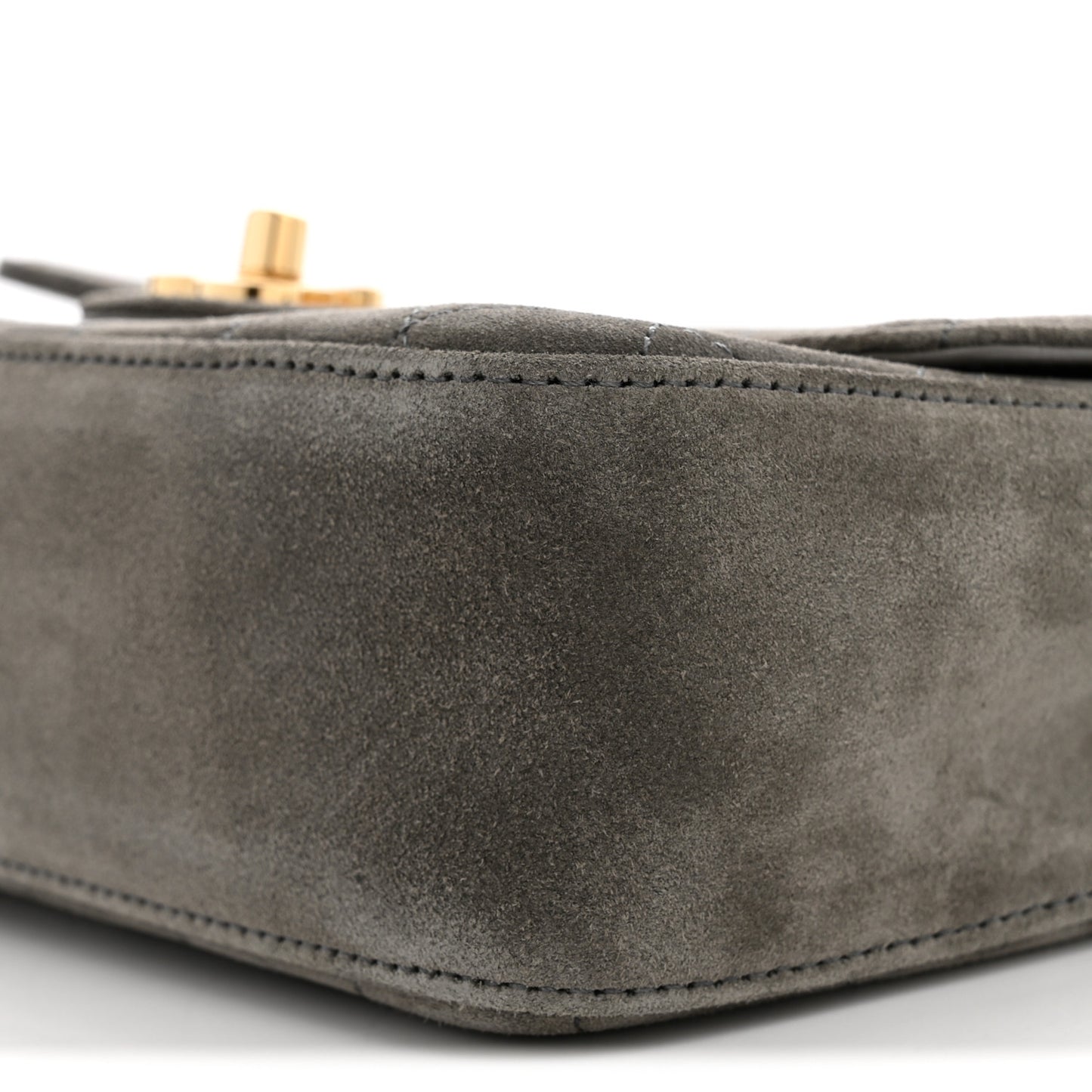 Suede Calfskin Mini Souplissimo Flap Dark Grey