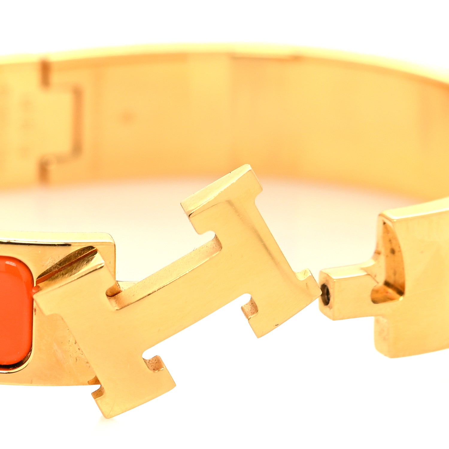 Hermes Enamel Narrow Clic Clac H Bracelet PM Orange 4 of 5