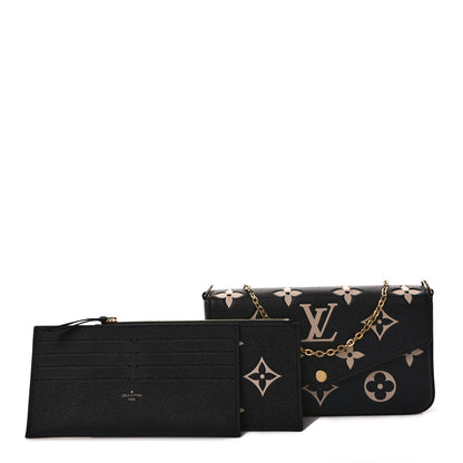 Louis Vuitton Empreinte Monogram Giant Felicie Pochette Black Beige 1 of 10